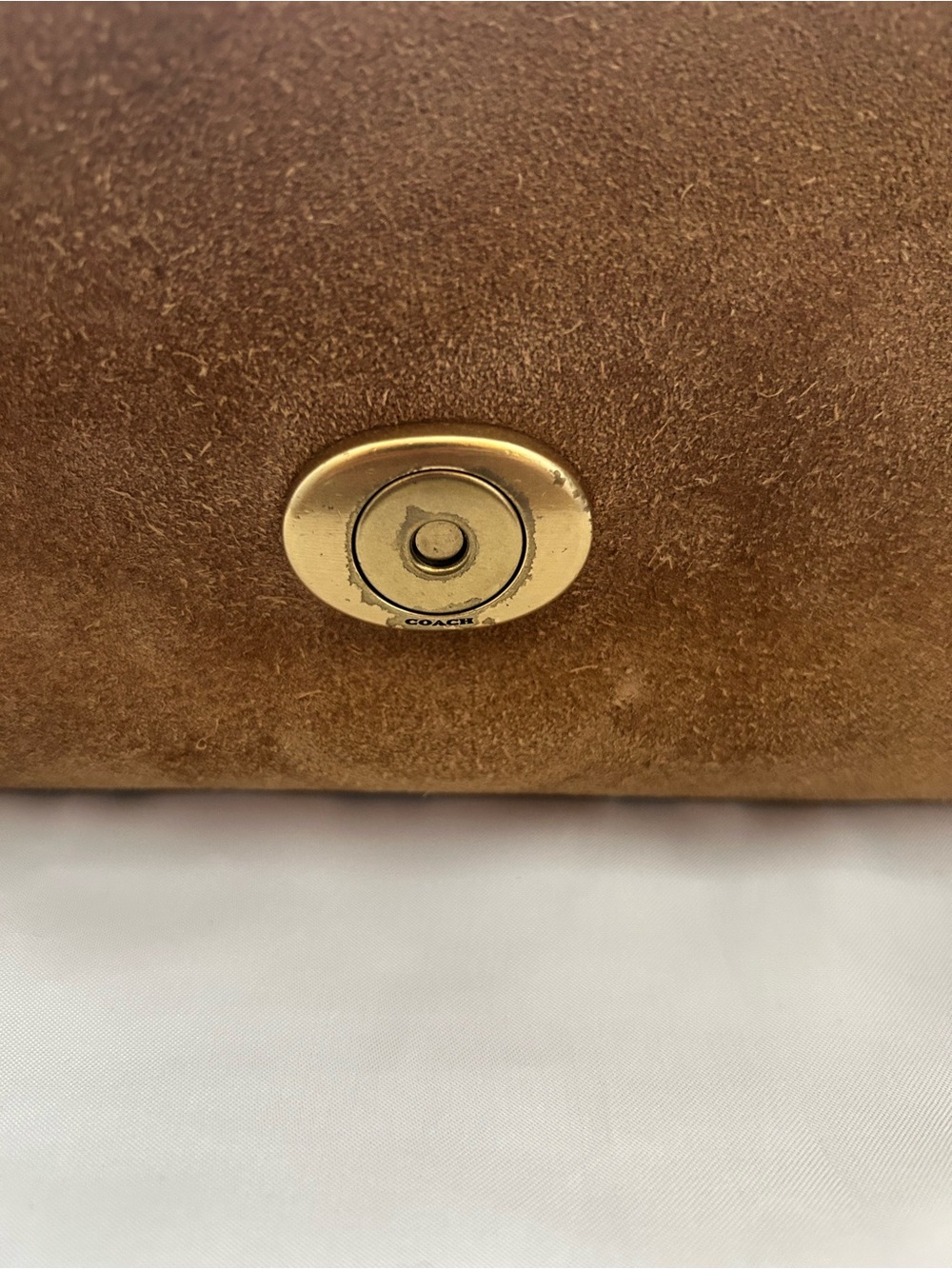 Coach Brown Suede Tabby Shoulder Bag with Gold Hardware - Picture 10 of 14